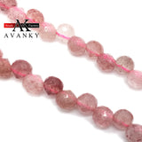 6MM Red Strawberry Crystal Beads Faceted Water Drop Spacer Beads