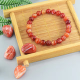 Red Agates Beads Bracelet - Healing Jewelry for Men & Women