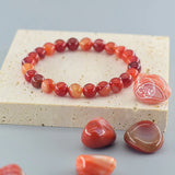 Red Agates Beads Bracelet - Healing Jewelry for Men & Women
