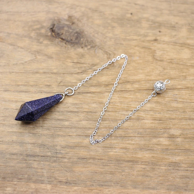 Faceted Quartz Reiki Pendulum for Dowsing Meditation