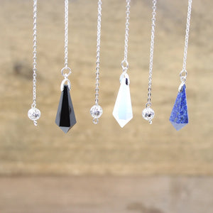 Faceted Quartz Reiki Pendulum for Dowsing Meditation