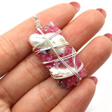 Natural Stone Resin Pearl Necklace Crystal Reiki Chakra DIY Gift