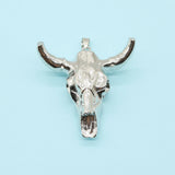 Bull Head Resin Pendant for DIY Necklace - Gold-silver Charm