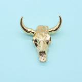 Bull Head Resin Pendant for DIY Necklace - Gold-silver Charm