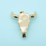 Bull Head Resin Pendant for DIY Necklace - Gold-silver Charm