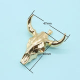 Bull Head Resin Pendant for DIY Necklace - Gold-silver Charm