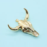 Bull Head Resin Pendant for DIY Necklace - Gold-silver Charm