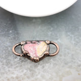 Rhodonite Slice Pink Quartz Connector for DIY Jewelry Making