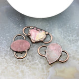 Rhodonite Slice Pink Quartz Connector for DIY Jewelry Making