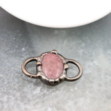Rhodonite Slice Pink Quartz Connector for DIY Jewelry Making