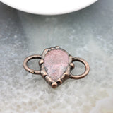 Rhodonite Slice Pink Quartz Connector for DIY Jewelry Making