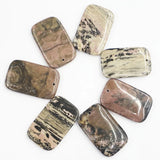 Rhodonite Square Pendants Necklace Reiki Charms Jewelry 6Pcs
