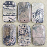 Rhodonite Square Pendants Necklace Reiki Charms Jewelry 6Pcs