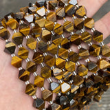 10mm Yellow Tiger Eye Rhombus Beads 15''