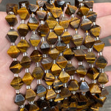 10mm Yellow Tiger Eye Rhombus Beads 15''