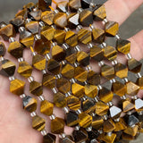 10mm Yellow Tiger Eye Rhombus Beads 15''
