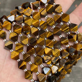 10mm Yellow Tiger Eye Rhombus Beads 15''