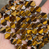 10mm Yellow Tiger Eye Rhombus Beads 15''
