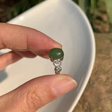 Green Hetian Jade Natural Stone Ring High Jewelry Women