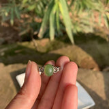 Green Hetian Jade Natural Stone Ring High Jewelry Women
