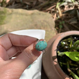 Natural Stone Ring Turquoise Jade High Jewelry Women Fine
