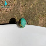 Natural Stone Ring Turquoise Jade High Jewelry Women Fine