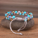 Natural Stone Woven Bracelet Cuff Friendship Bracelet Women Jewelry