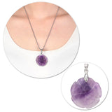 Natural Stone Rose Flower Crystal Amethyst Pendant for Jewelry Making