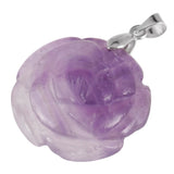 Natural Stone Rose Flower Crystal Amethyst Pendant for Jewelry Making