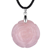 Natural Stone Rose Flower Crystal Amethyst Pendant for Jewelry Making