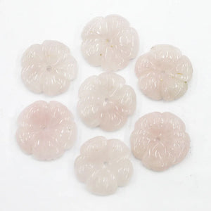 Natural Stone Rose Flower Quartz Round Necklace Pendants
