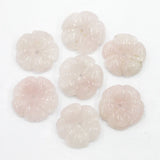 Natural Stone Rose Flower Quartz Round Necklace Pendants