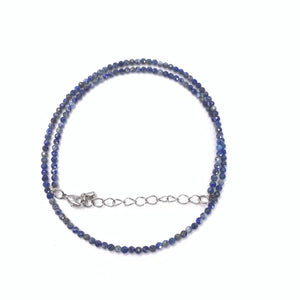 Small Round Stone Necklace - Rose Quartz Amethysts 2-3mm - Men and Women