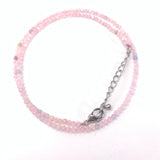 Small Round Stone Necklace - Rose Quartz Amethysts 2-3mm - Men and Women
