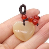 Rose Quartz Agate Heart Keychain Pendant DIY Necklace Key Chain