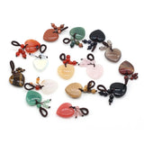 Rose Quartz Agate Heart Keychain Pendant DIY Necklace Key Chain