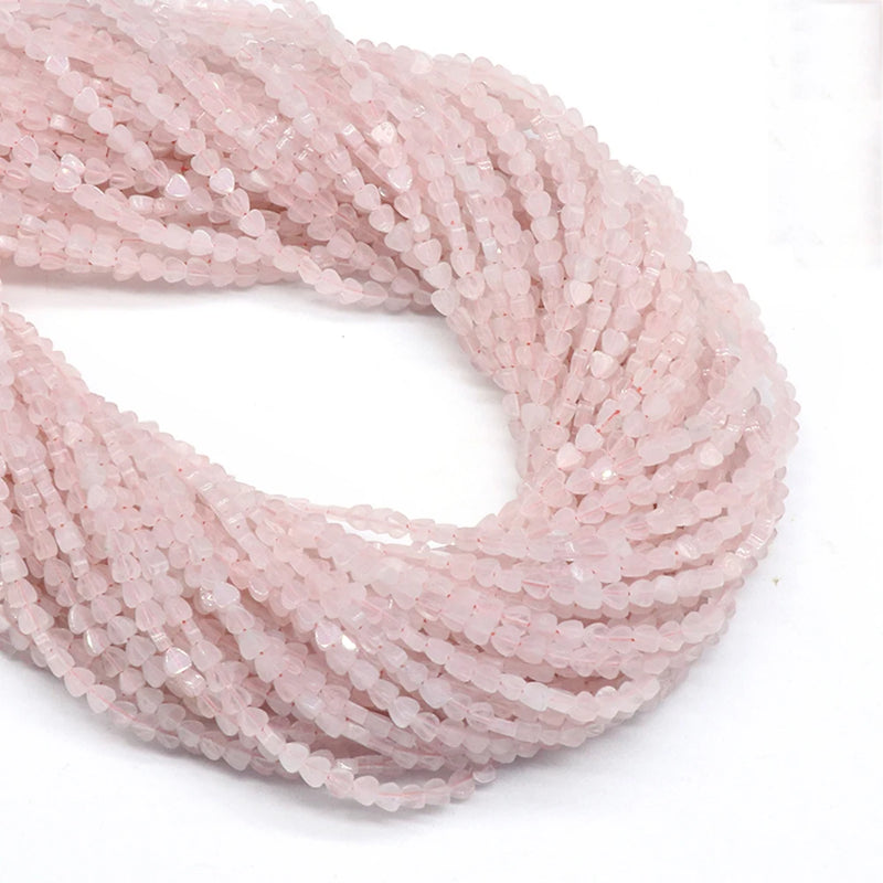 Rose Quartz Aventurine Heart Bead 4mm Necklace Bracelet Accessory