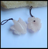 Rose Quartz Carved Flower Gemstone Earring Bead for Mom
