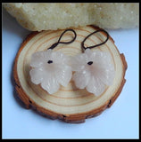 Rose Quartz Carved Flower Gemstone Earring Bead for Mom