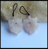 Rose Quartz Carved Flower Gemstone Earring Bead for Mom