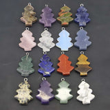 Natural Stone Rose Quartz Charm Tree Pendant Rhodonite 25x18mm