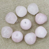 Rose Quartz Crystal Powder Round Pendants 12Pcs