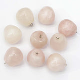 Rose Quartz Crystal Powder Round Pendants 12Pcs