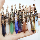 Rose Quartz Crystal Hexagon Pendulum for Divination Pendant