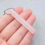 Natural Stone Rose Quartz Drilled Long Necklace Pendant Bead