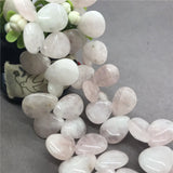 Rose Quartz Flat Water Drop Shape DIY Pendant Earring Jewelry