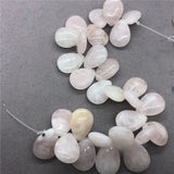 Rose Quartz Flat Water Drop Shape DIY Pendant Earring Jewelry