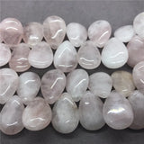 Rose Quartz Flat Water Drop Shape DIY Pendant Earring Jewelry