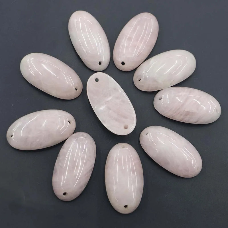 Rose Quartz Hand Bracelet Powder Crystal Necklace Pendant Charms
