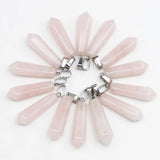 Rose Quartz Pillar Pendant for DIY Jewelry Making